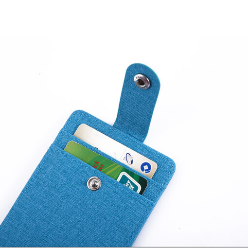 PU card holder with button closure