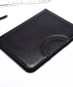 Black zipper portfolios with handle