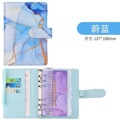 A6 blue marble PU planner