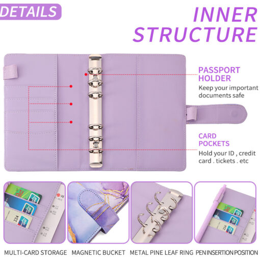 A6 marble PU planner cover