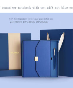 A5 organizer notebook gift set blue