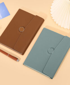 round buckle trifold notebook