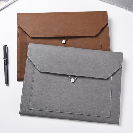 grey pu business pouch