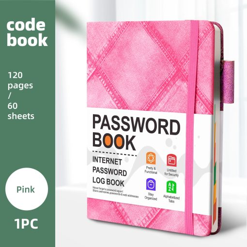 password logbook with dividers for accounts