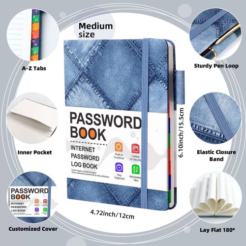 password manager book for seniors with tabs