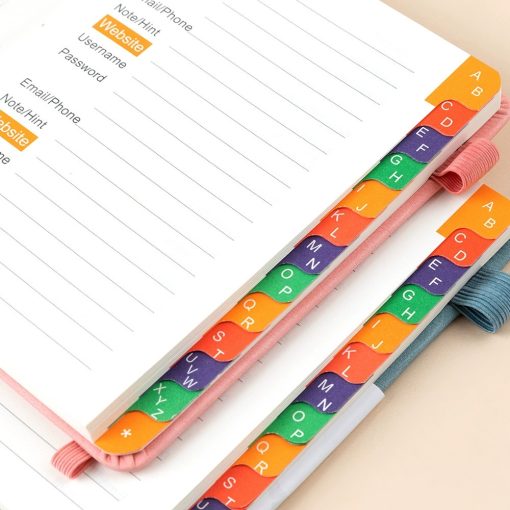 password organizer book with alphabetical tabs