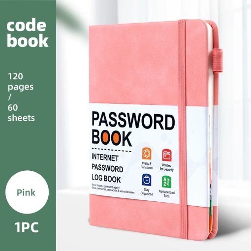 pocket-sized password organizer book for portability