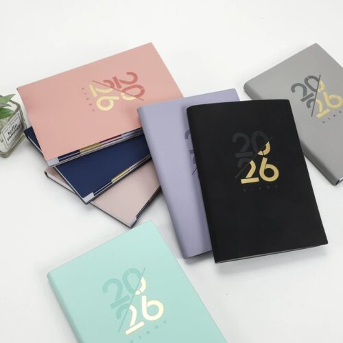 soft cover corporate diary with gold year stamp