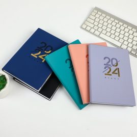 smooth PU leather 2024 diary